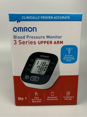 NEW Omron 3 Series Upper Arm Blood Pressure Monitor - Black/White